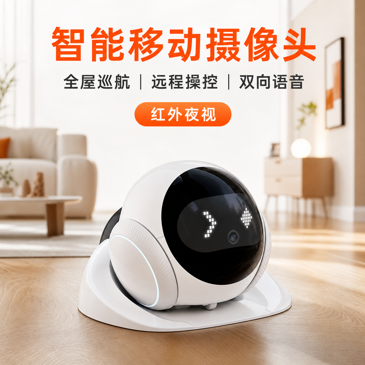 智能移动摄像头机器人 APP远程操控双向语音红外夜视自动回充家用宠物看护