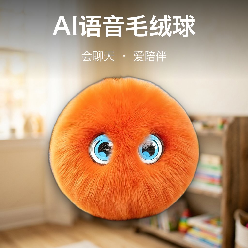 AI智能语音对话毛绒球公仔儿童早教学习故事机书包车载挂件陪伴玩具