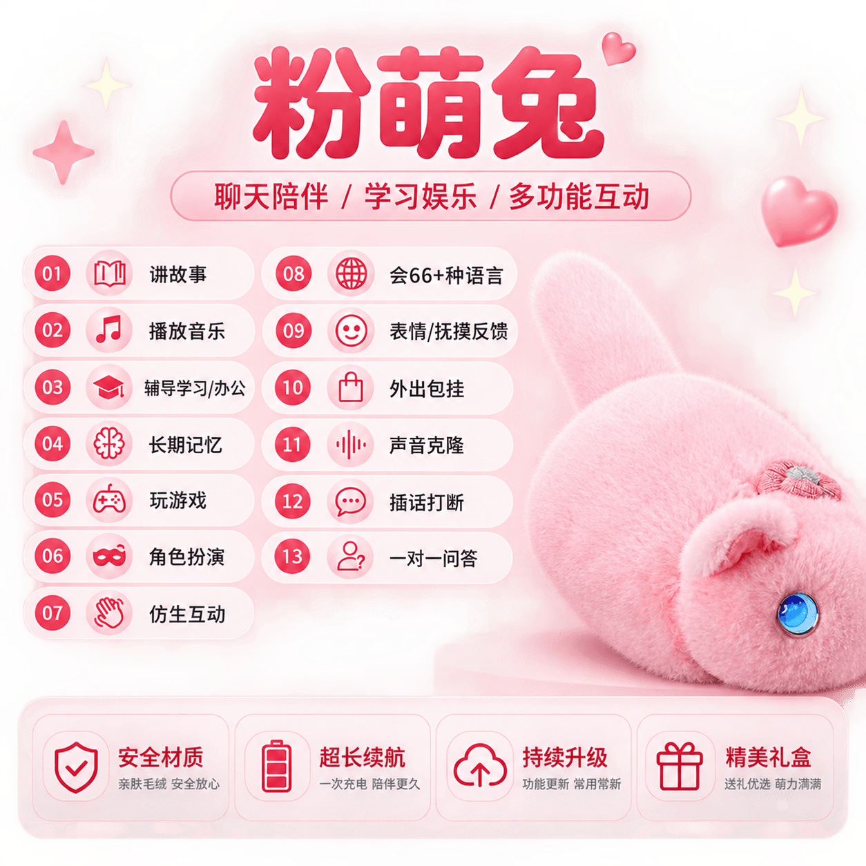智能趴猫毛绒玩具儿童陪伴生日礼物推荐新品语音互动益智玩偶推荐